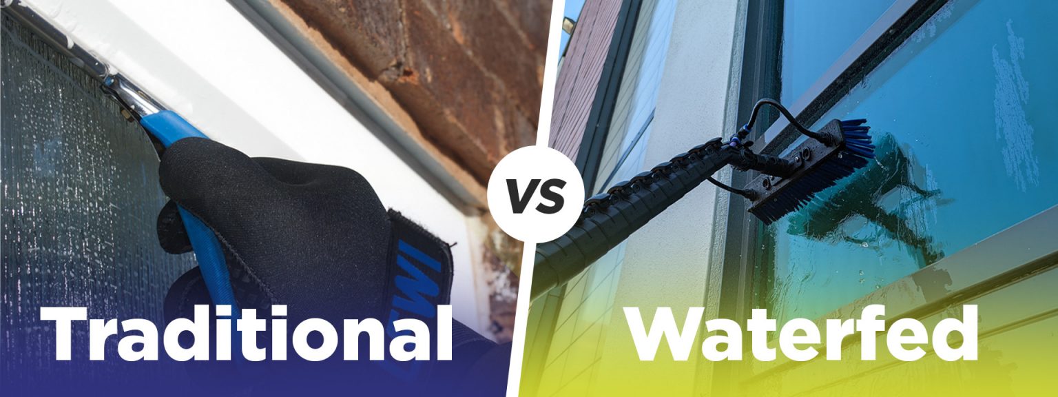 Traditional vs Waterfed Pole Window Cleaning banner